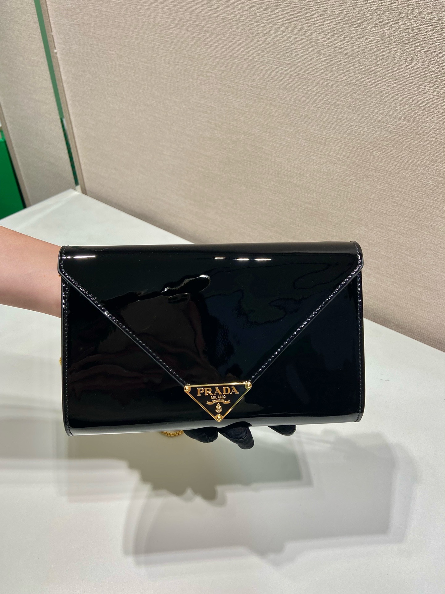 Prada Patent Leather Envelope Bag 92698580