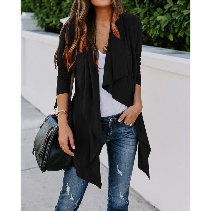 Popular Women's Long-Sleeved Solid Color Windbreaker Jacket