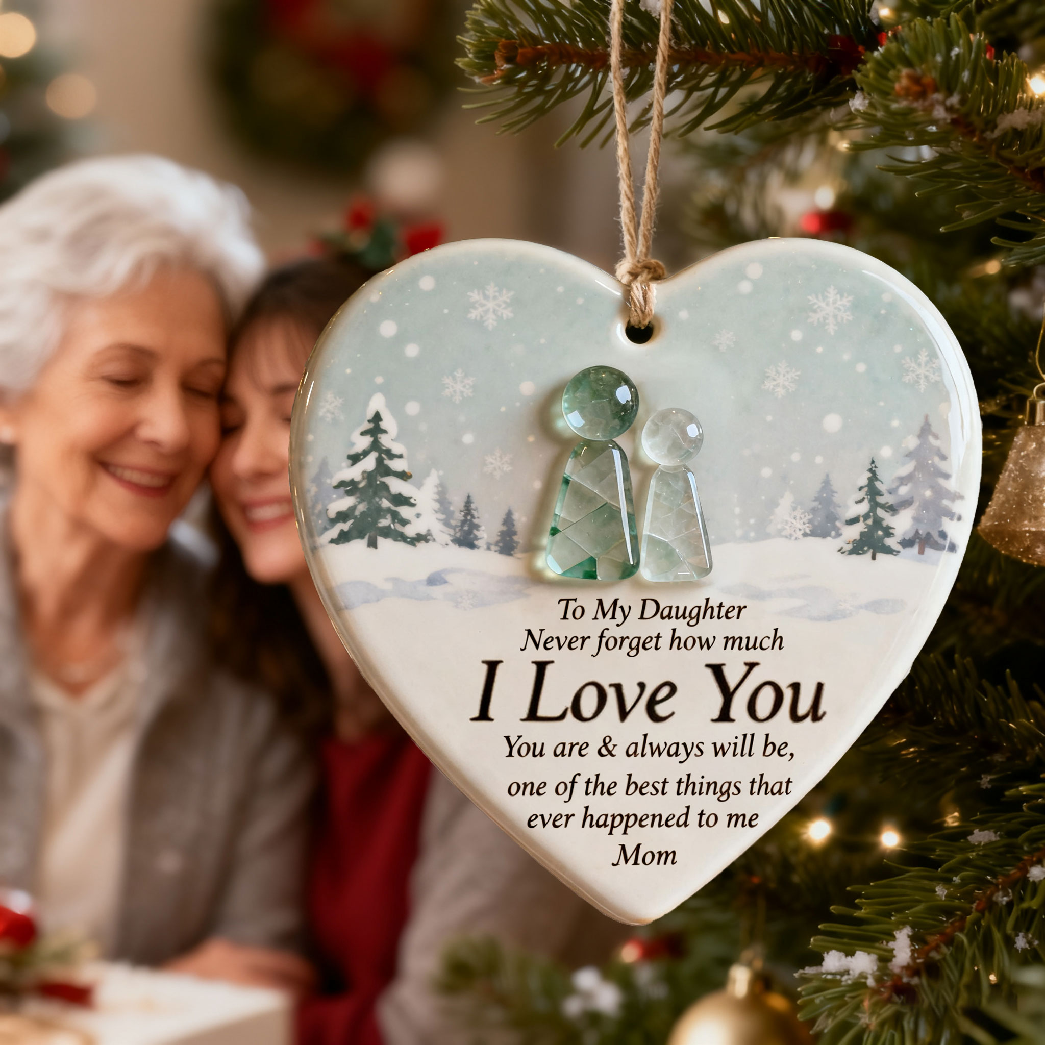 To My Daughter Seaglass Ornament