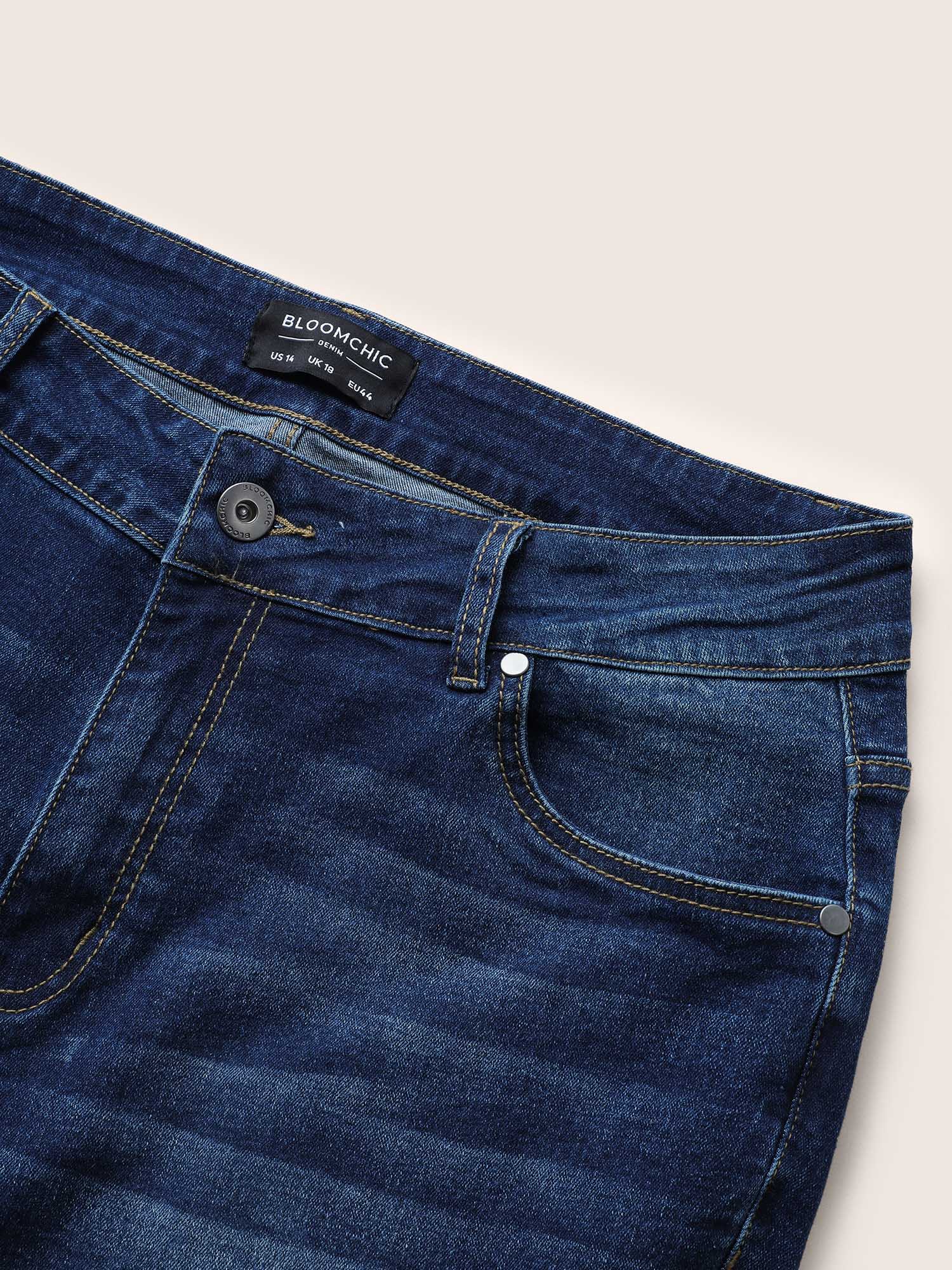 Medium Wash Wide Leg High Stretch Jeans