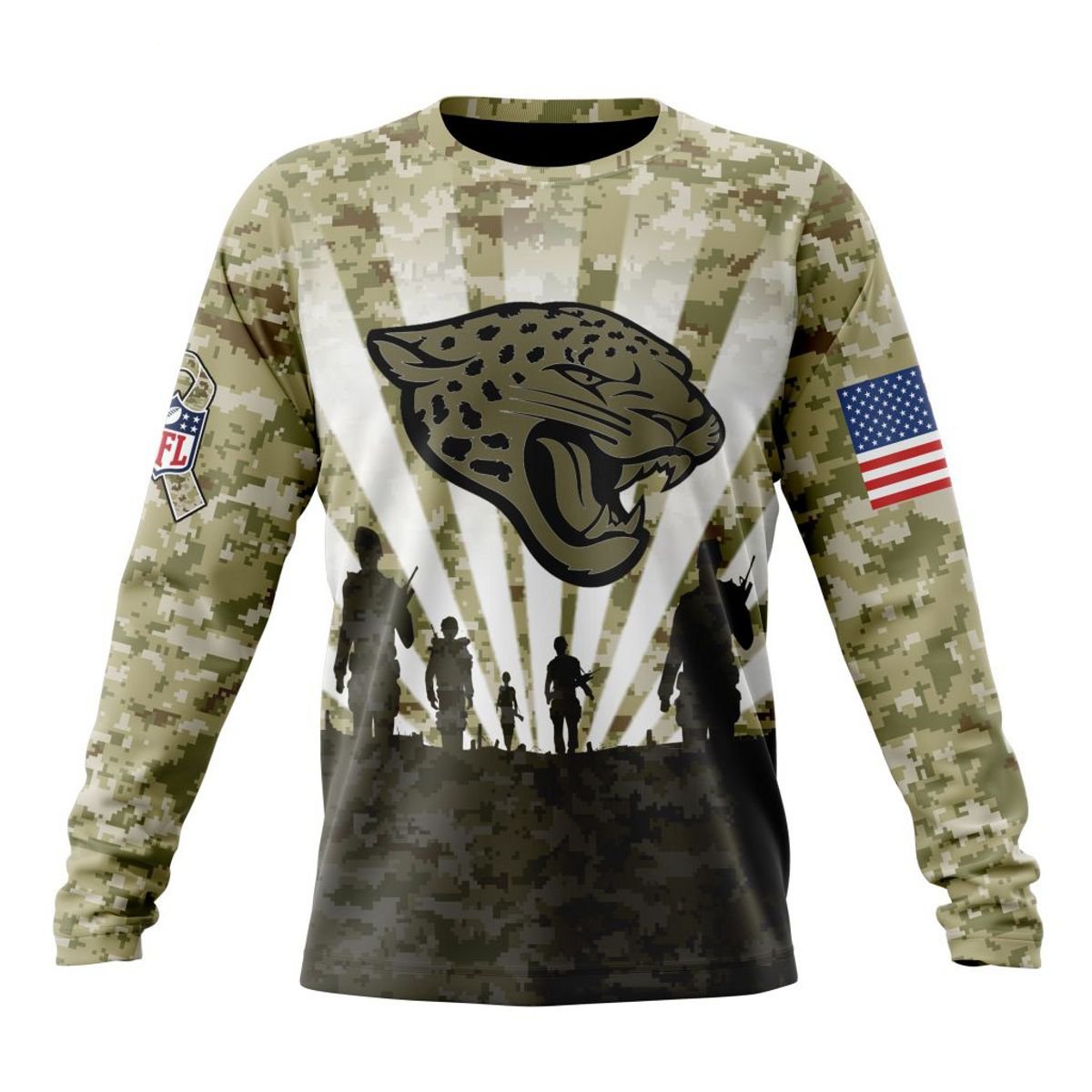 JACKSONVILLE JAGUARS 3D HOODIE HONOR VETERANS