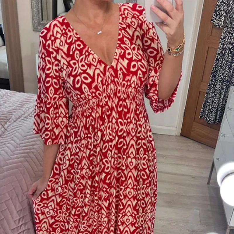 🔥BUY 2 FREE SHIPPING🔥V-neck floral dress