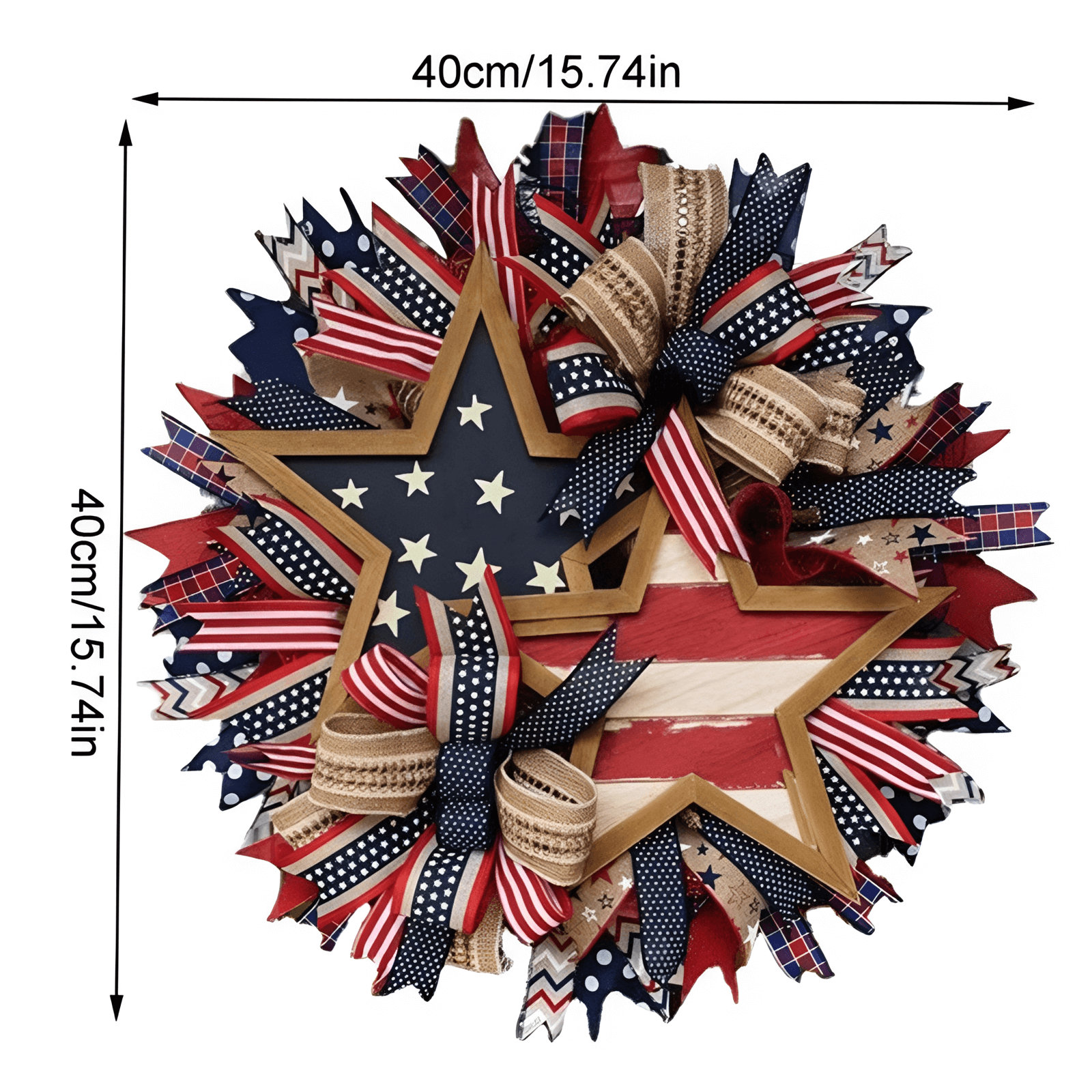 🏵100% Handmade American Patriotic Star Wreath(𝐌𝐚𝐫𝐢𝐚𝐧𝐚 𝐒𝐦𝐢𝐭𝐡 𝐇𝐚𝐧𝐝𝐦𝐚𝐝𝐞®)