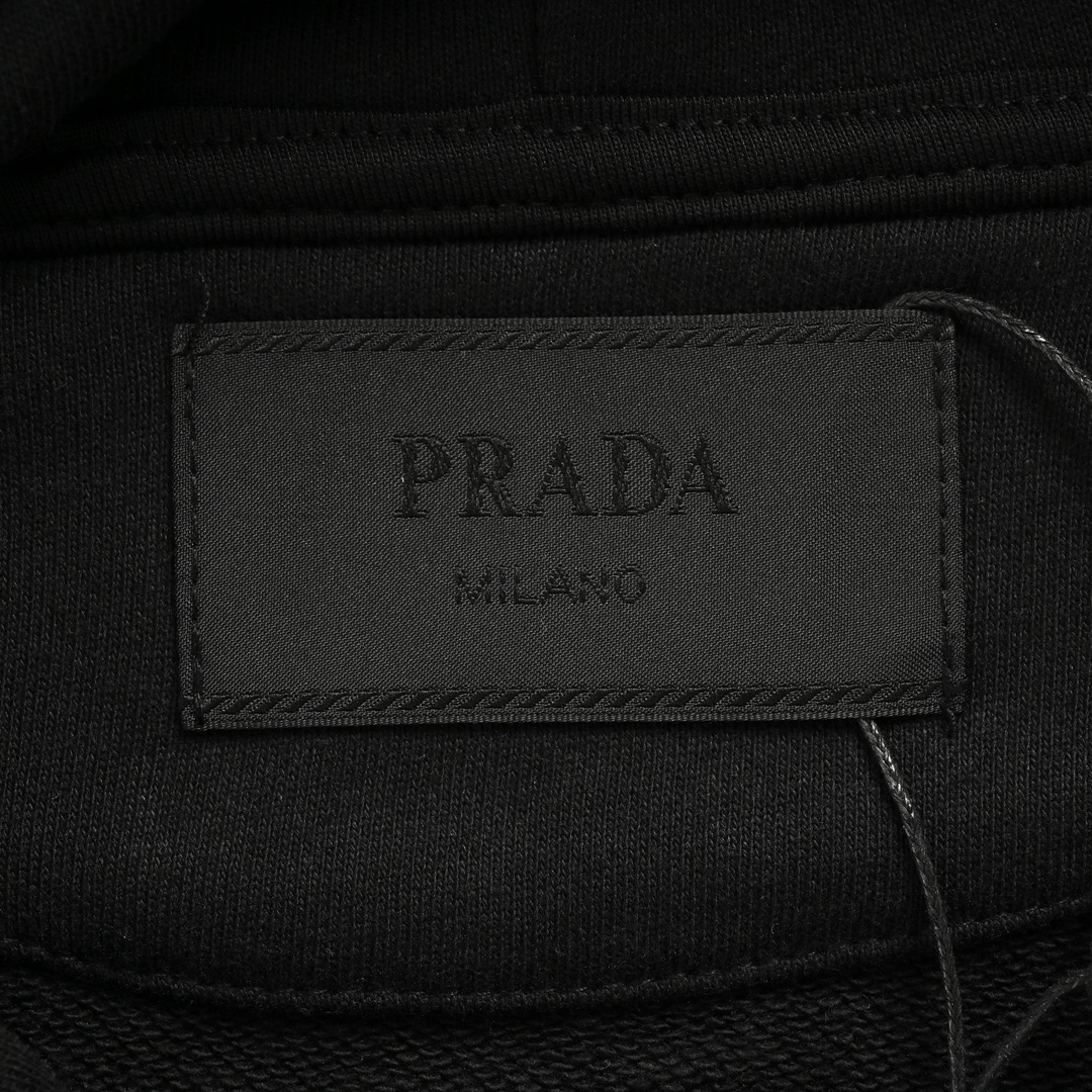 Prada 24Fw triangle logo hooded sweatshirt