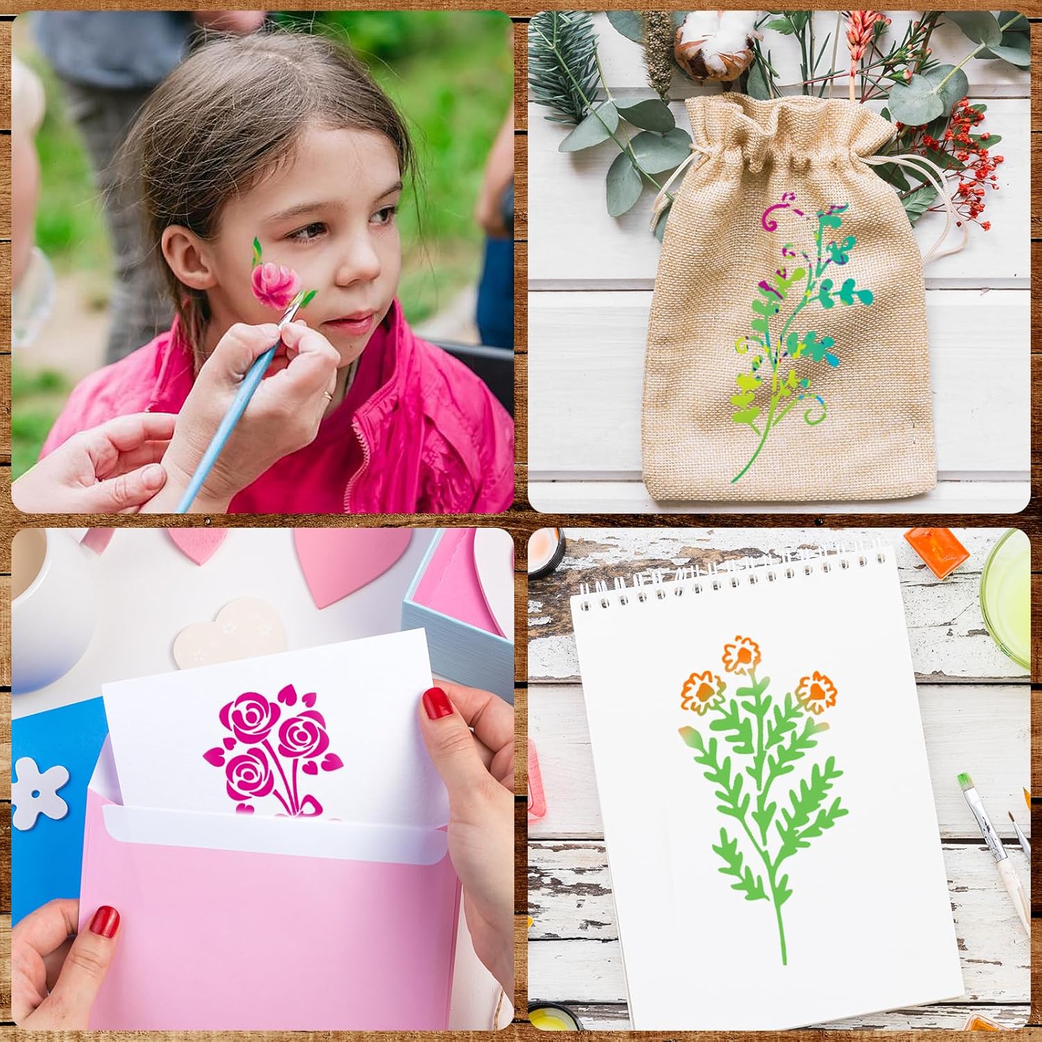 🎅2024 Christmas Promos🔥Reusable Botanical Flower Stencils