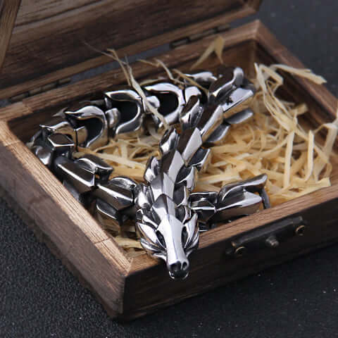 (🔥Last Day Promotion-SAVE 50% OFF)-JORMUNGANDR SCALE BRACELET -STAINLESS STEEL With Exquisite Packaging Box-BUY 2 GET 10% OFF & FREE SHIPPING