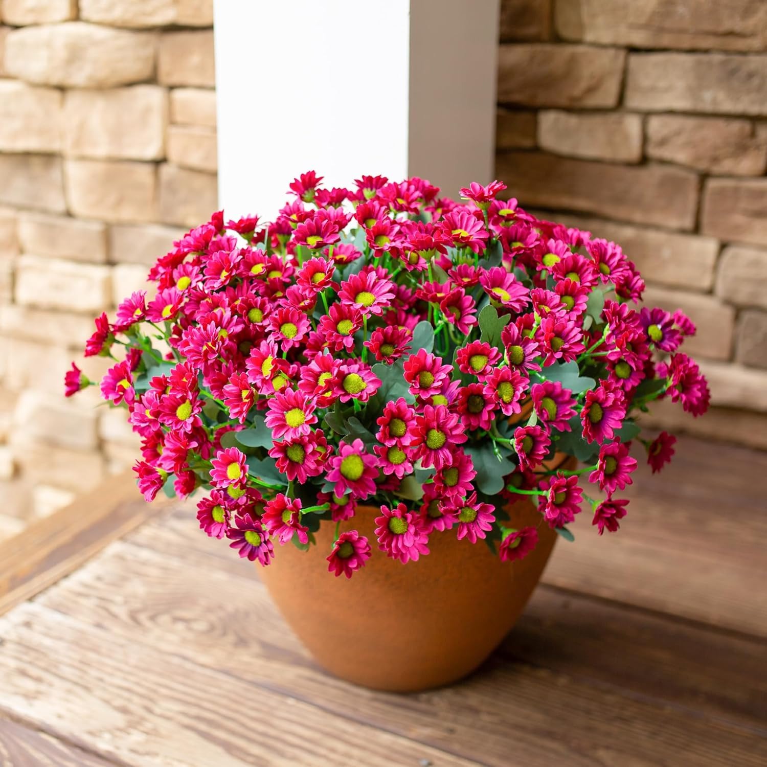 💥ON SALE💥- Artificial Mums Flowers for Outdoors Fall Autumn Decoration - UV resistant, Waterproof, Windproof