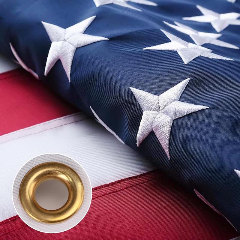 OldgloryHome Heavy Duty Flag Pole Set with 3*5FT Embroidered US Banners-kit