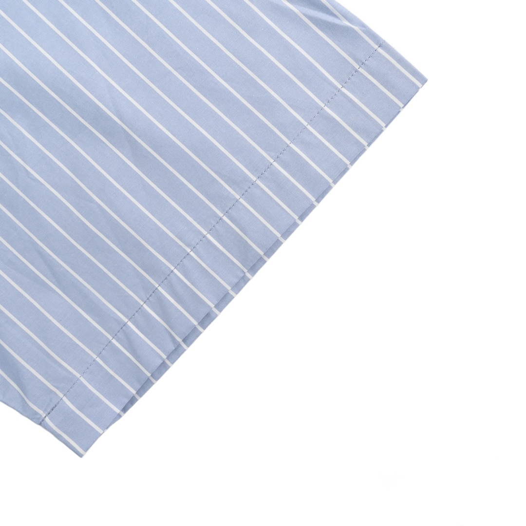 Balenciaga 24ss pocket embroidered striped short-sleeved shirt
