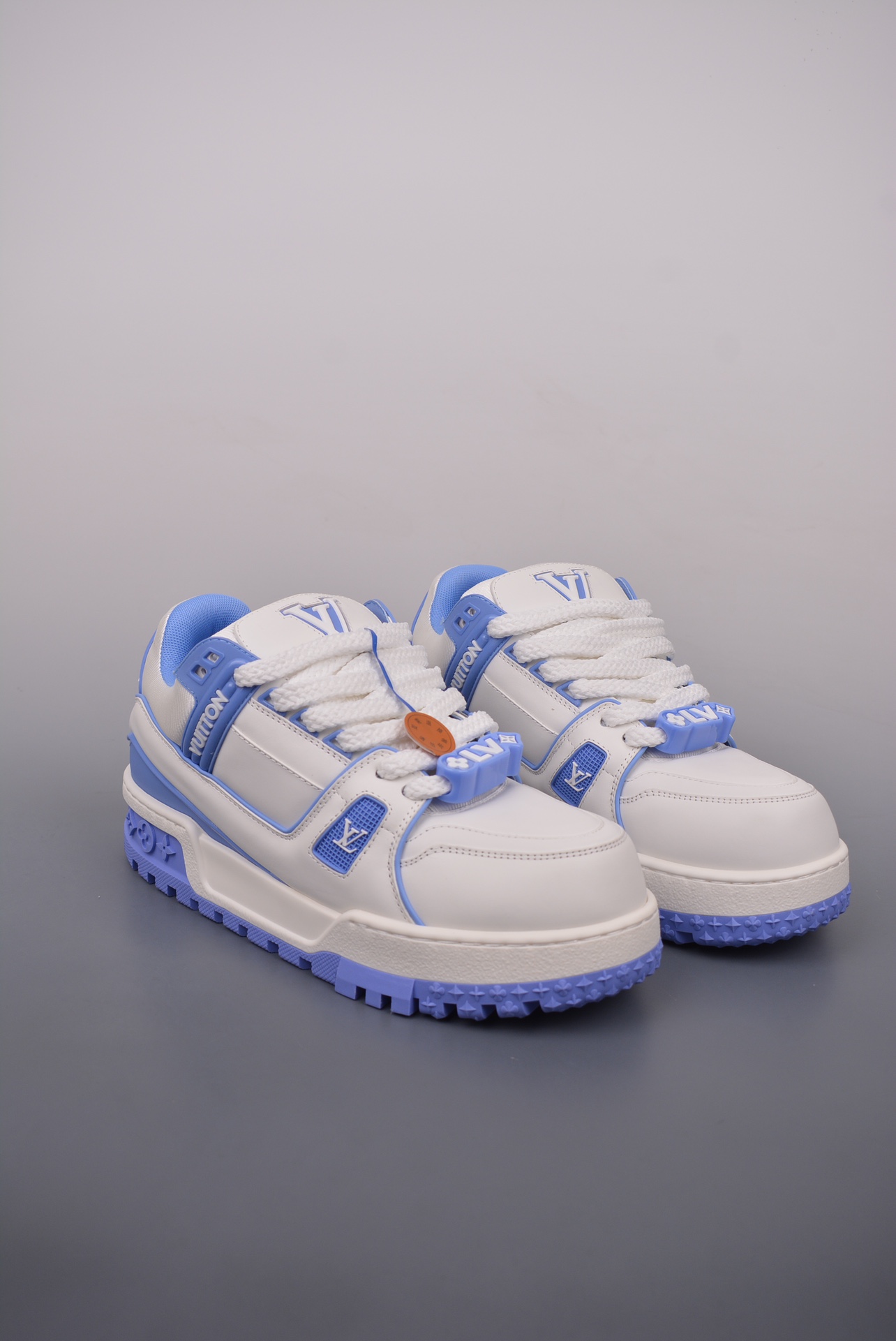 Louis Vuitton Trainer Maxi Low Sneaker White Blue Purple 1ACPQY