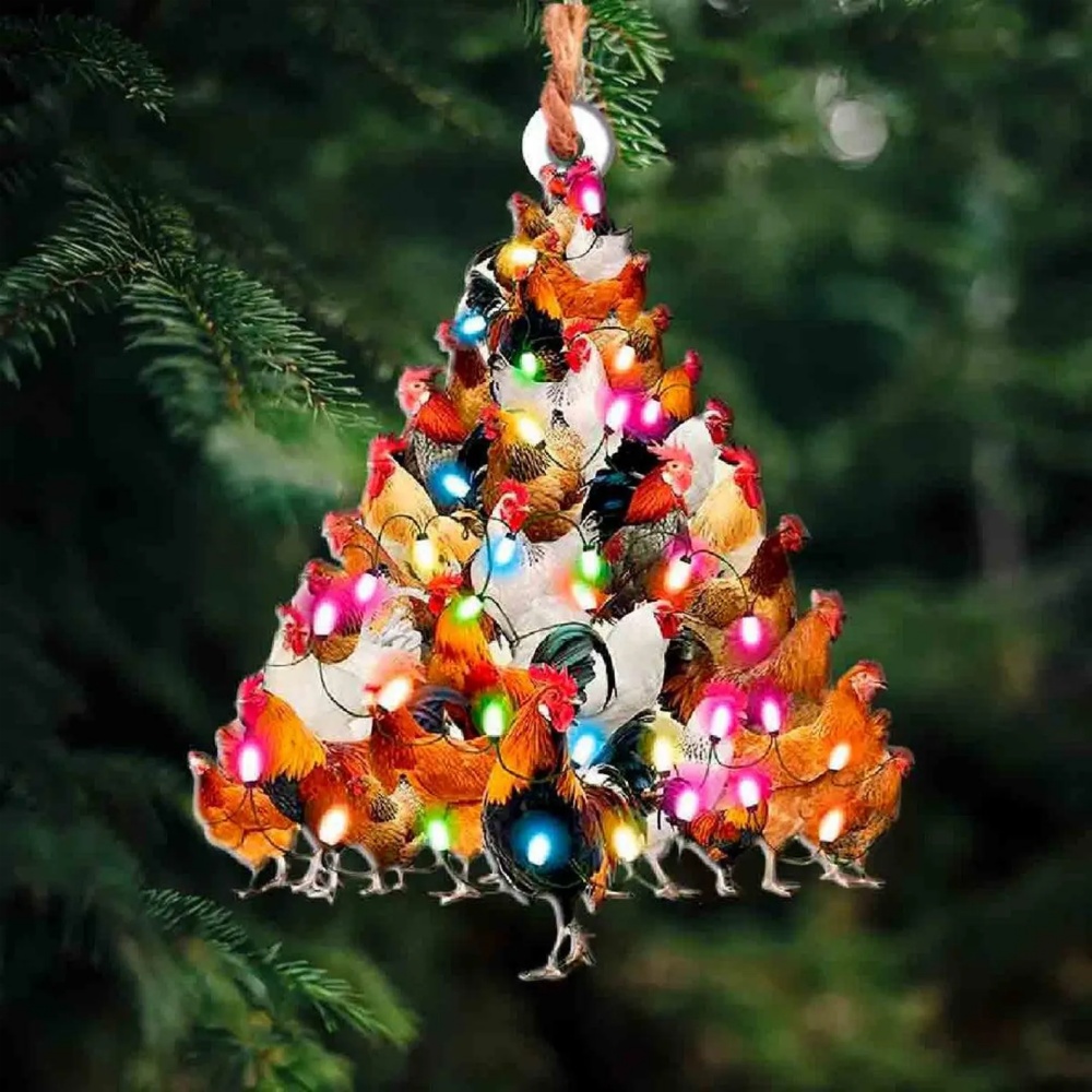 Chicken Tree Coop Ornament