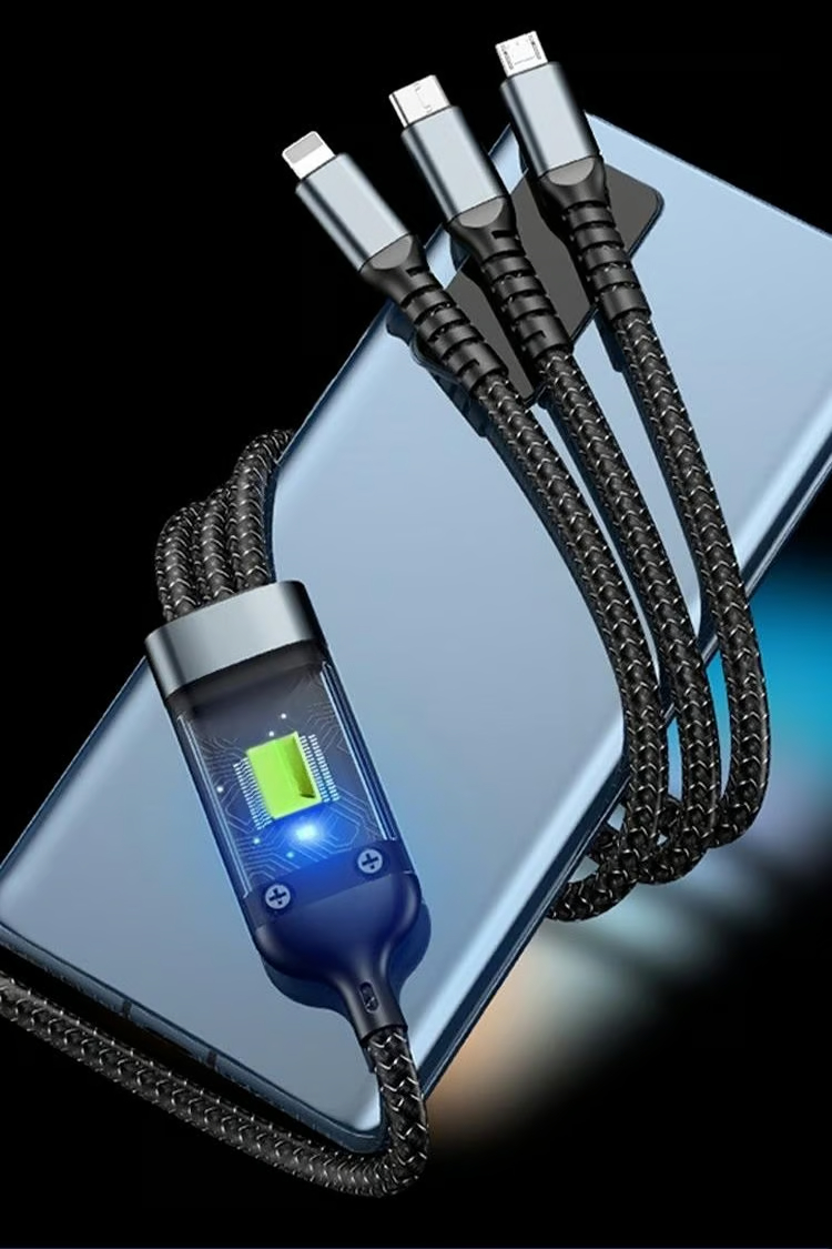 🔥Hot sale🔥Transparent Luminous Charging 3-in-1 Data Cable