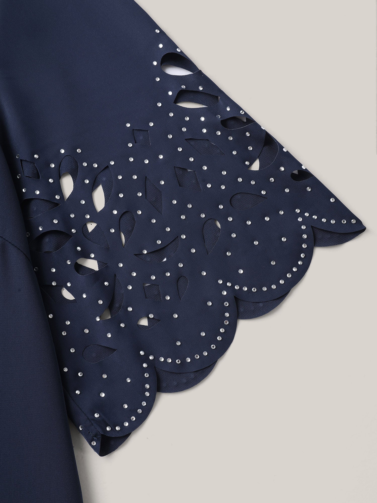 Floral Cut-Out Sequin Solid Blouse