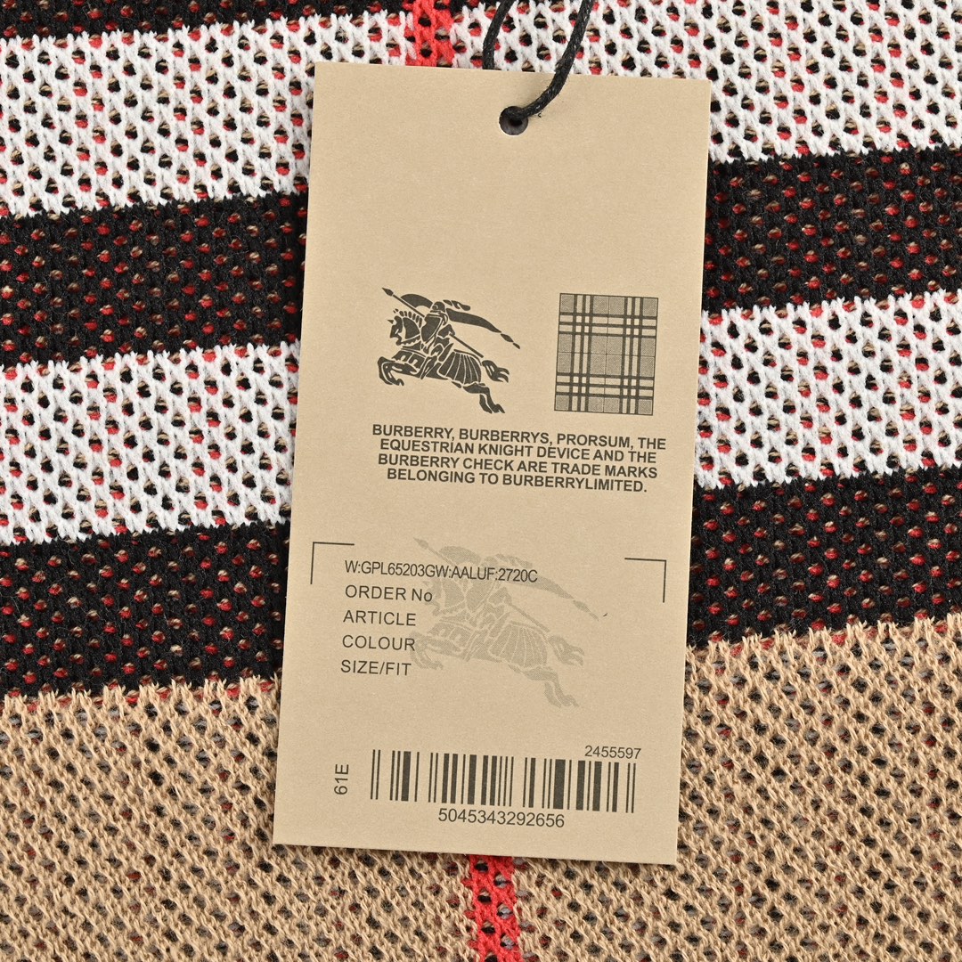 Burberry 24ss check preppy crew neck sweater