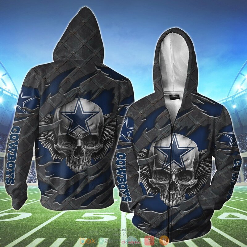 DALLAS COWBOYS WINGS SKULL 3D HOODIE
