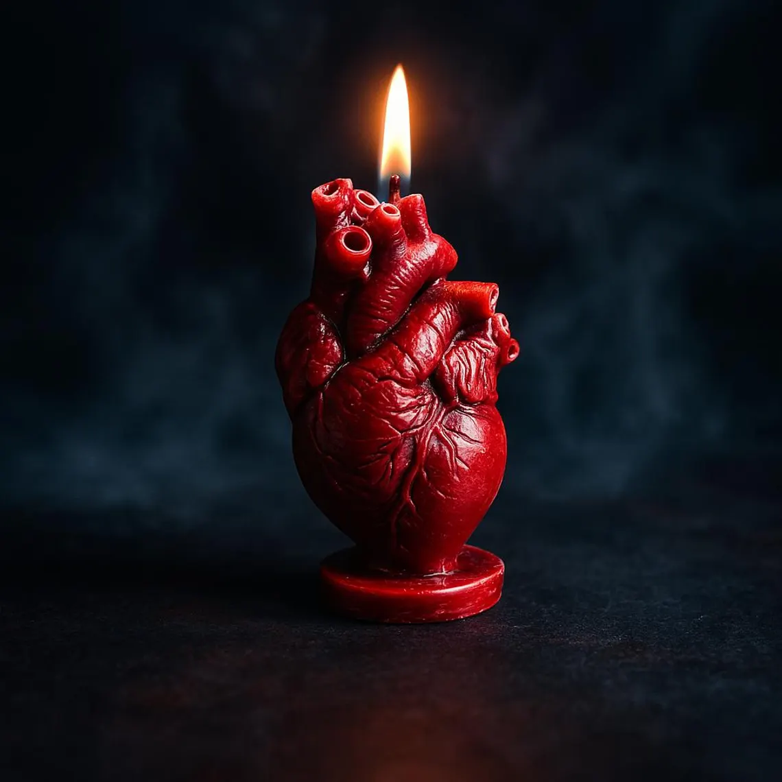 Heart-shaped candle