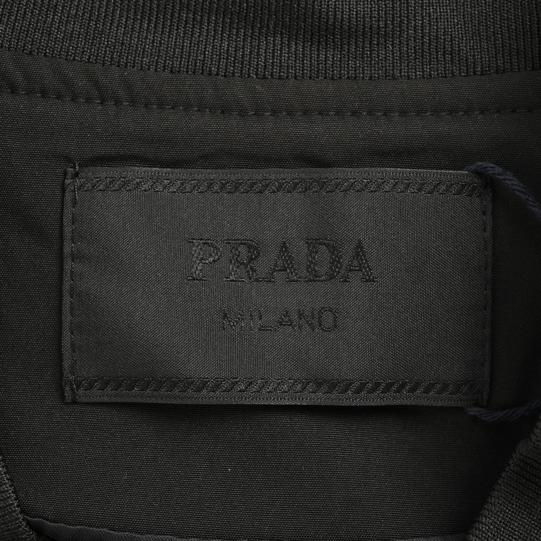 Prada 24Fw triangle logo back rhinestone lettering jacket