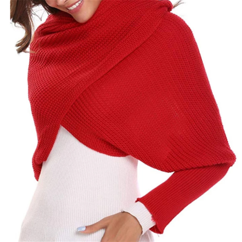 (🔥Christmas Hot Sale-50% OFF)Knitted Wrap Scarf With Sleeves[Free Size]-BUY 2 FREE SHIPPING