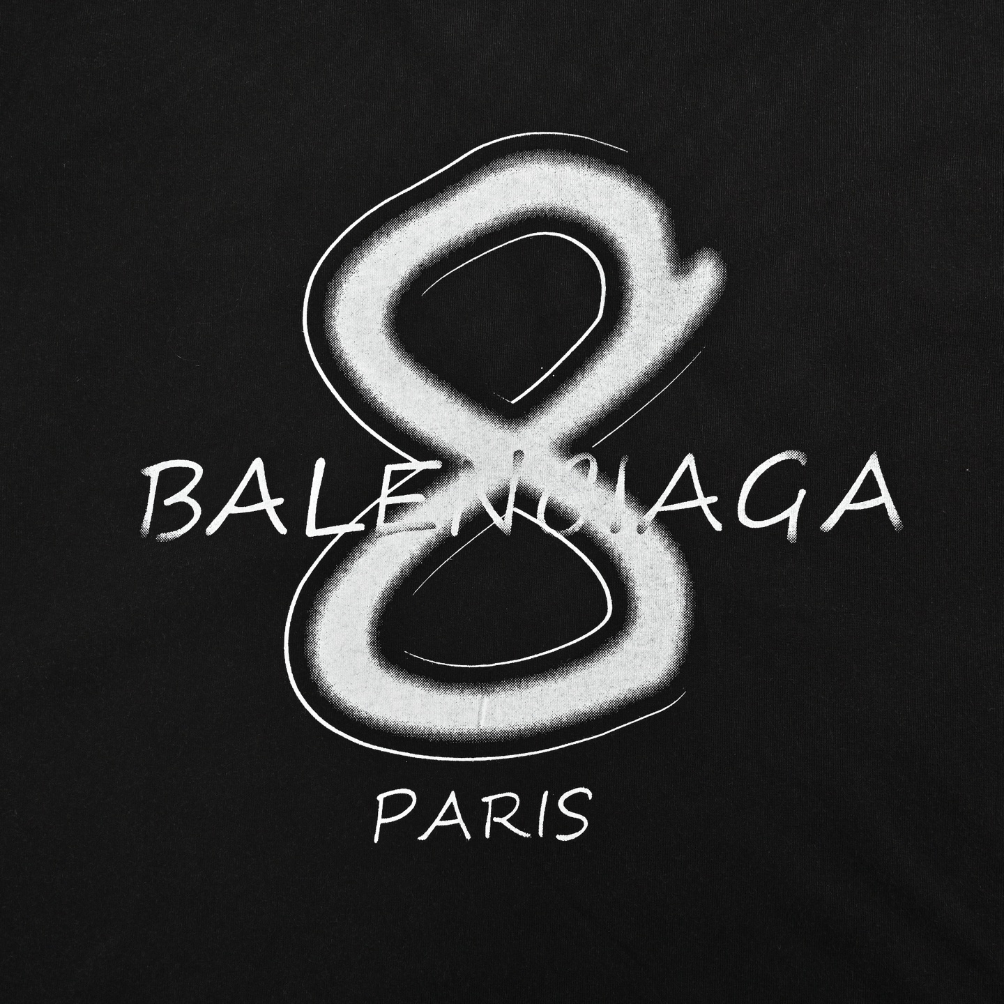 Balenciaga 25ss washed 8-letter printed short sleeves