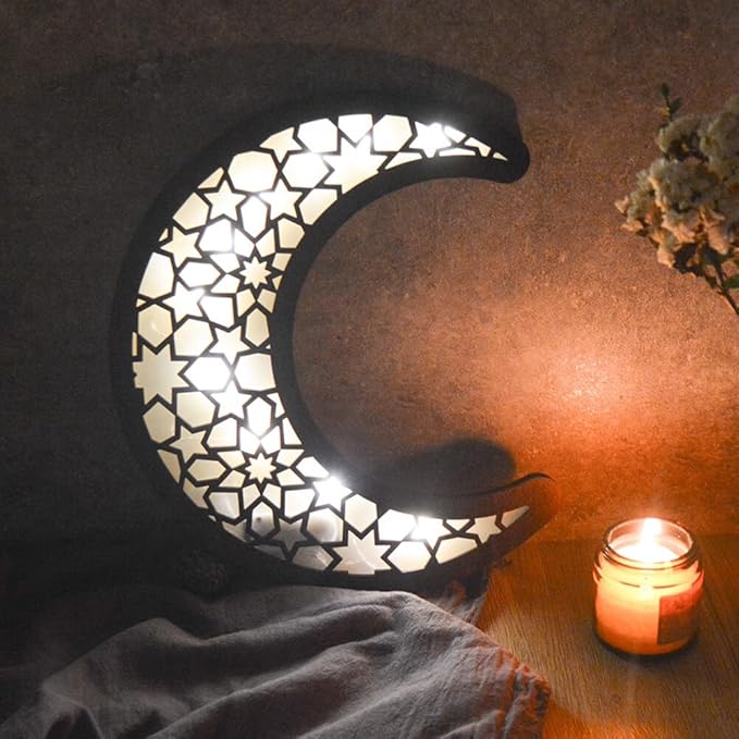 💐💐Dimensional Wooden Ramadan Glow Night Light Decoration Set