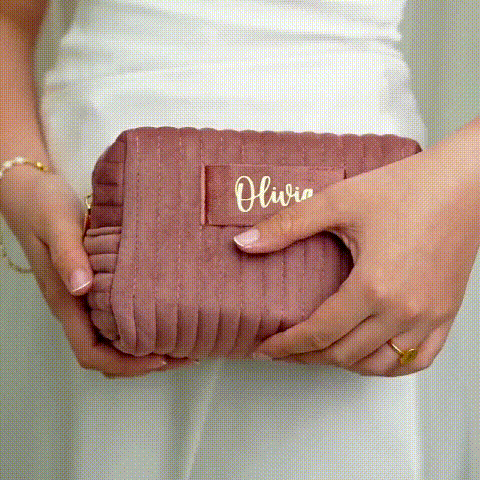 Handmade Personalized Velvet Cosmetic Bag (With Built-In Water Resistance)
