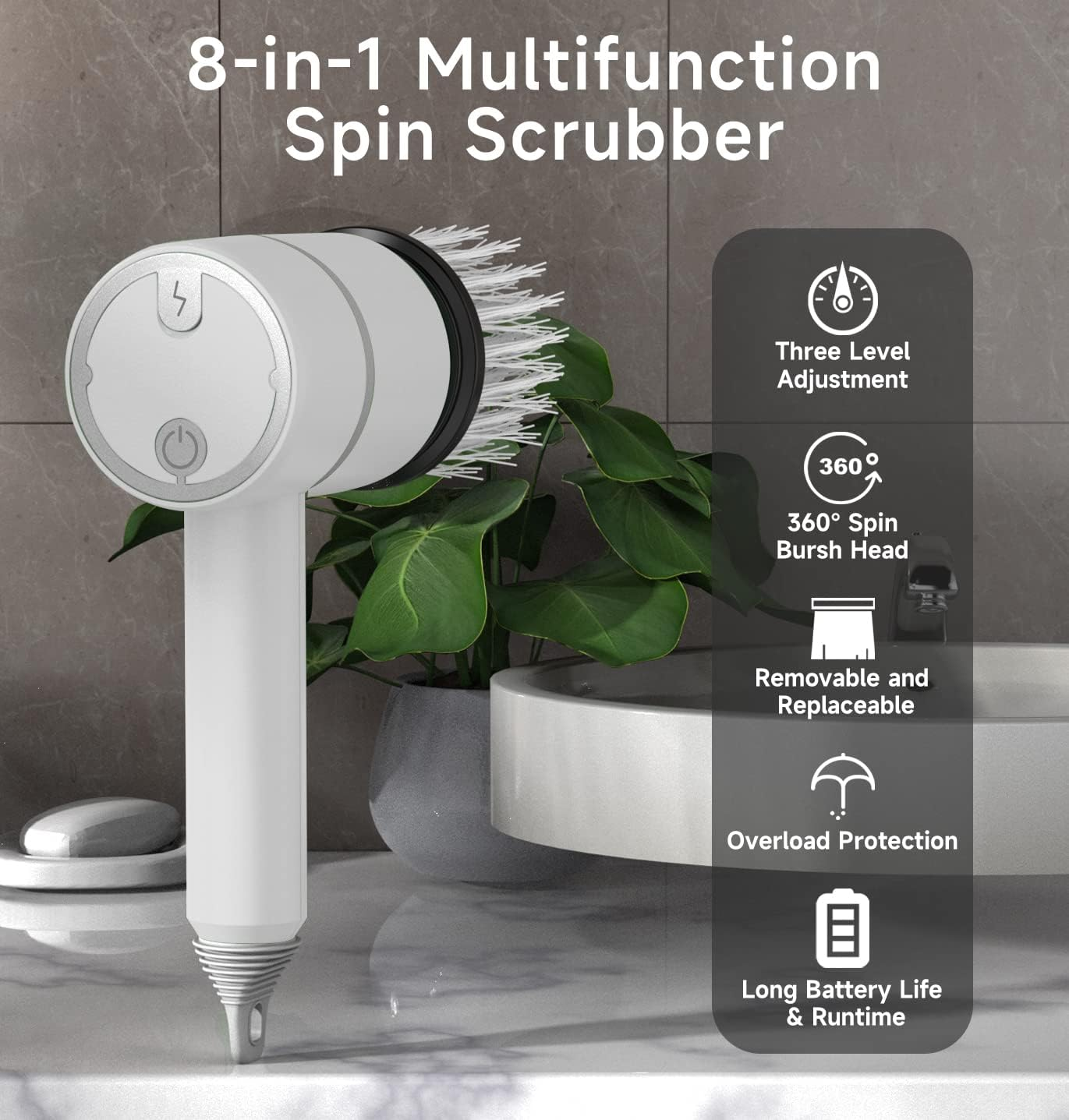 White Electric Spin Scrubber