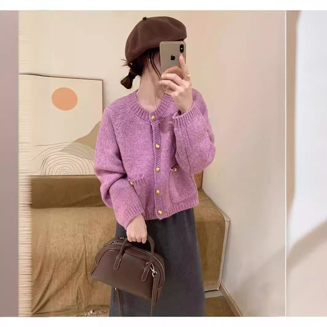 Loose Cropped Sweater Coat – Western Style with a Youthful Look