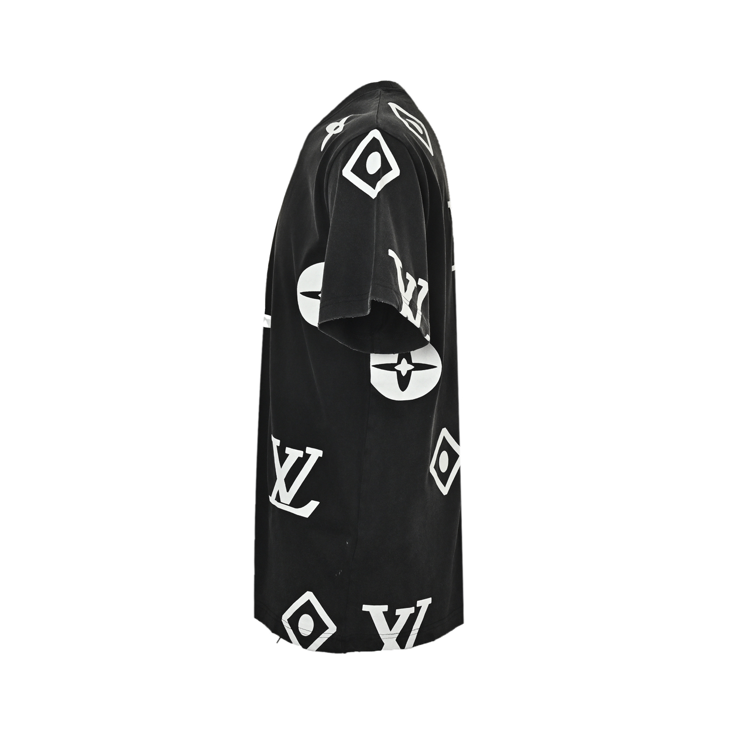 Louis Vuitton 25ss washed full print short sleeves