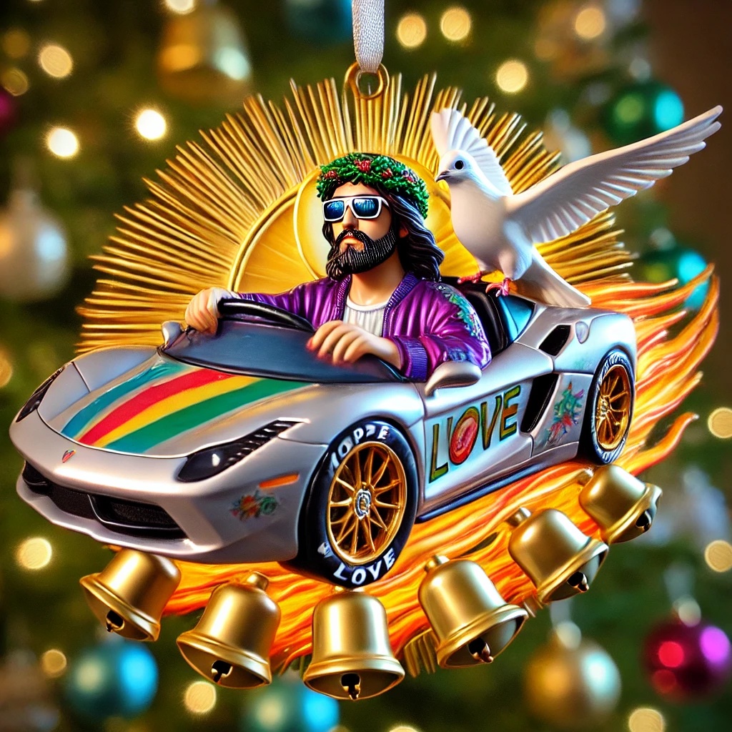 Driving Jesus Ornament