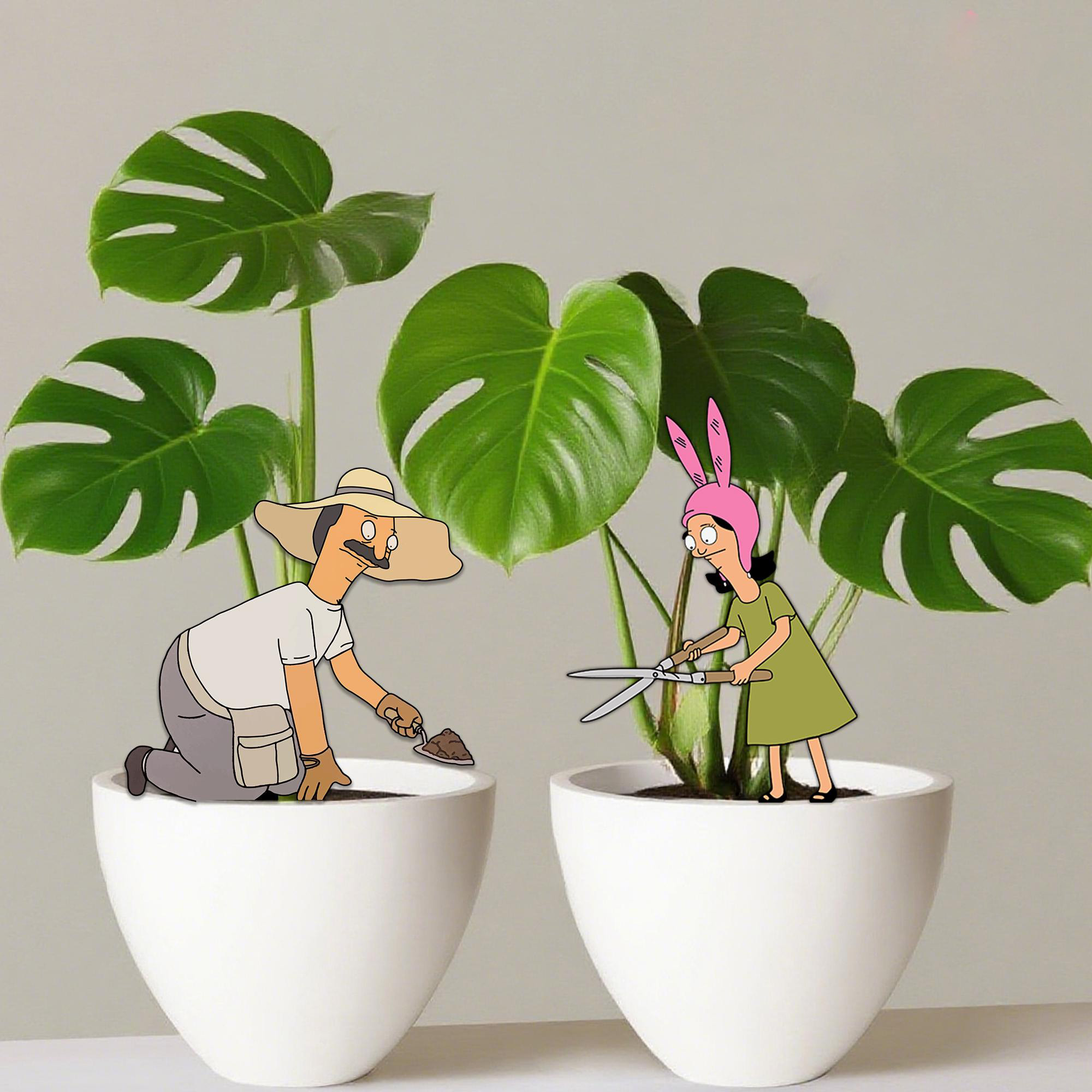 Bob's Burgers Metal Garden Stakes | Potted Plant Decor