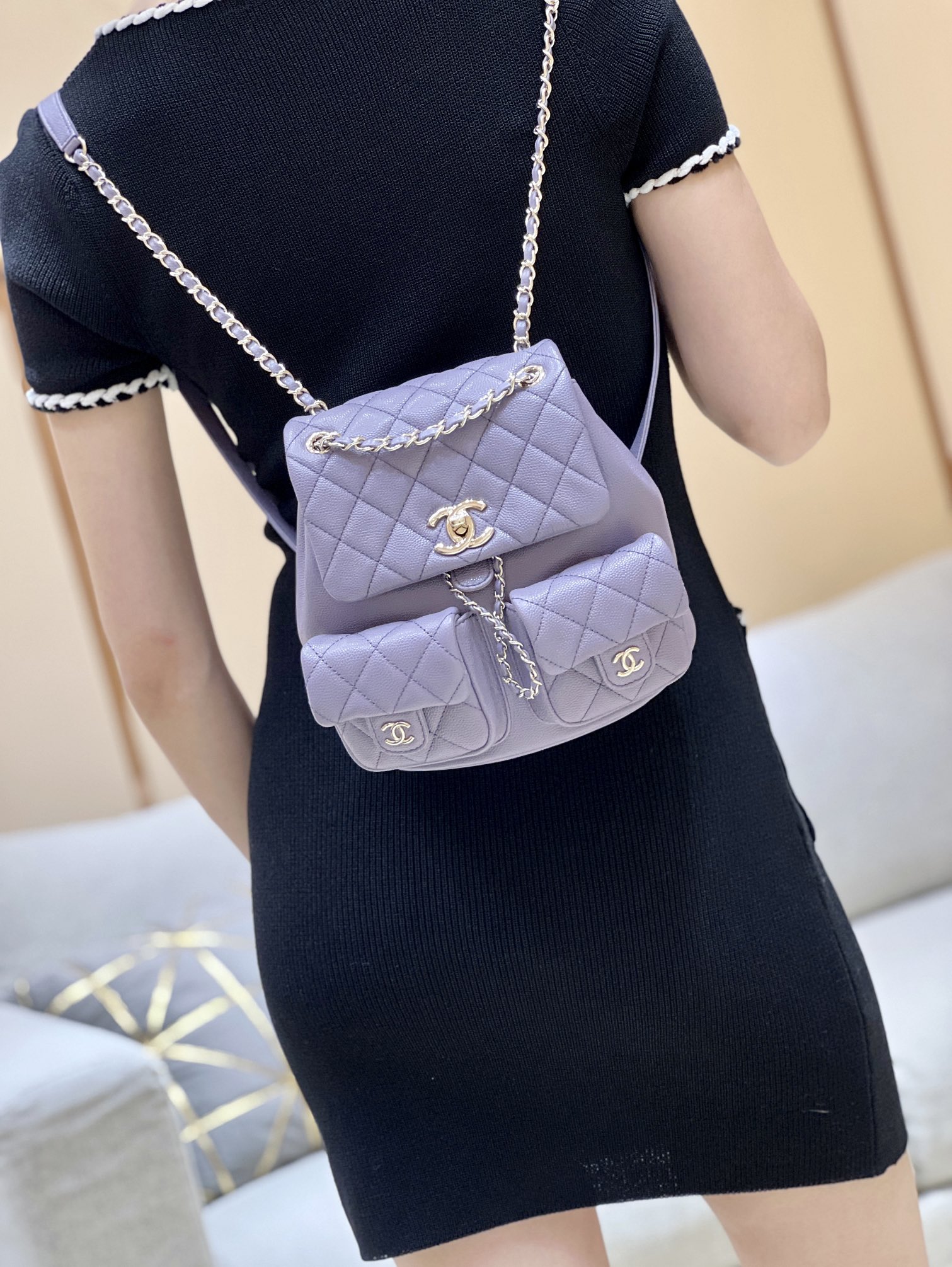 Chanel 24A duma double backpack 3860
