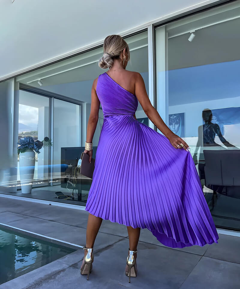 Elegant One Shoulder Midi Dress