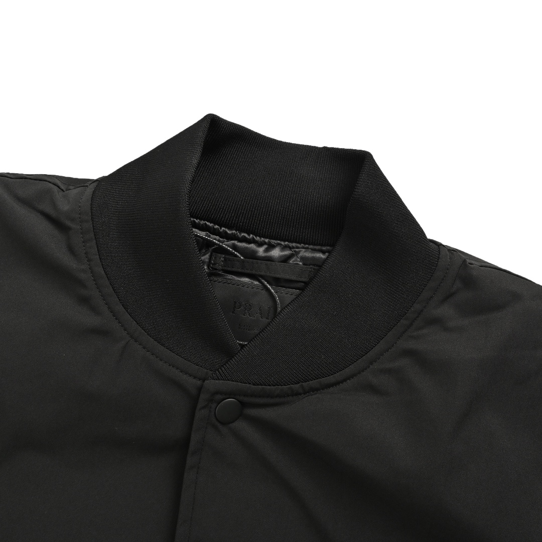 Prada 24Fw triangle logo thin cotton baseball jacket
