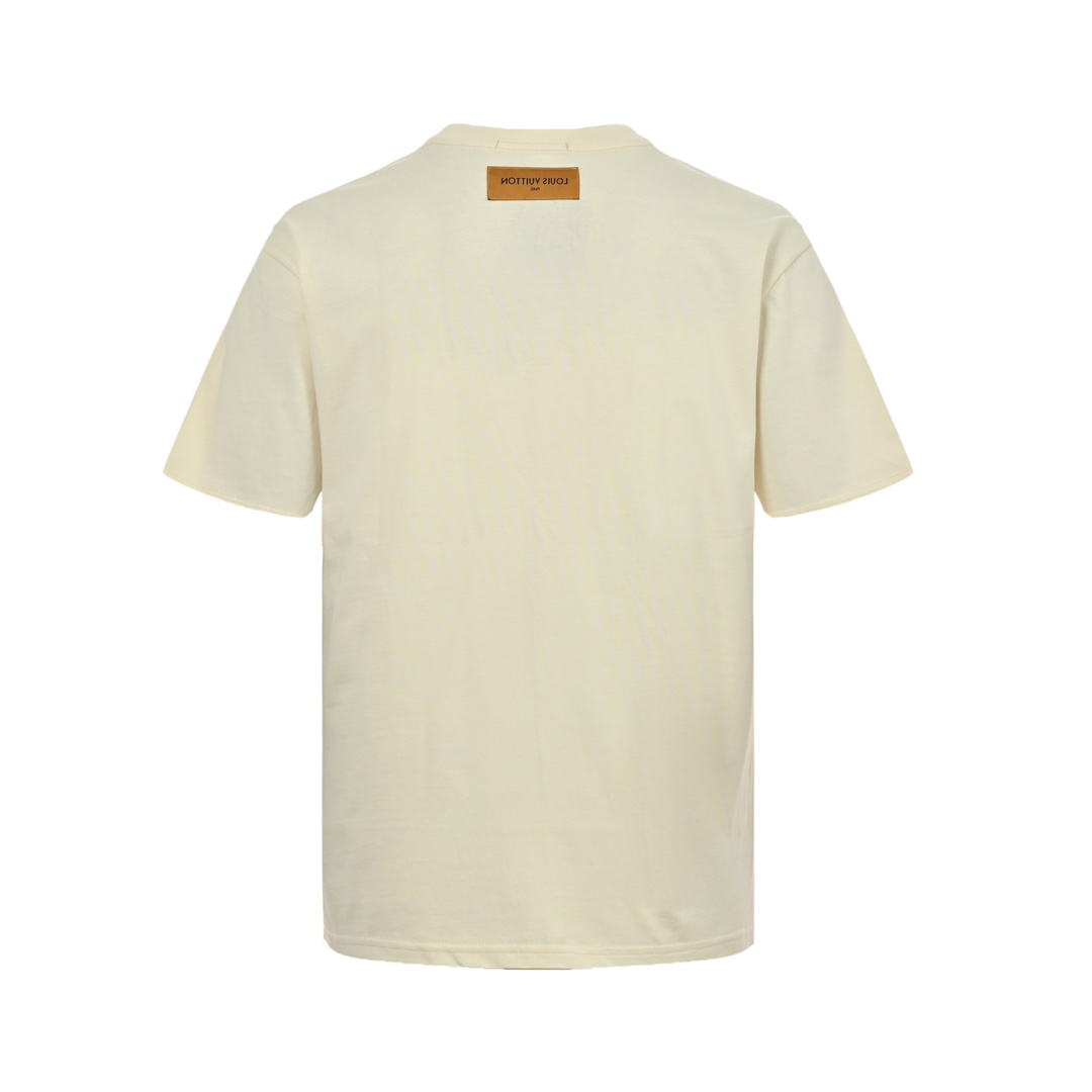 Louis Vuitton 24ss small blue flower embroidered letter short sleeve