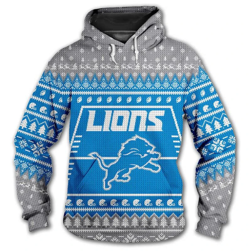 DETROIT LIONS 3D CHRISTMAS HOODIE ABC02