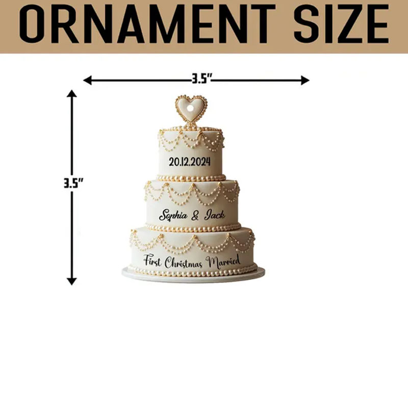 Personalized Wedding/Birthday Cake 2D Flat Ornament