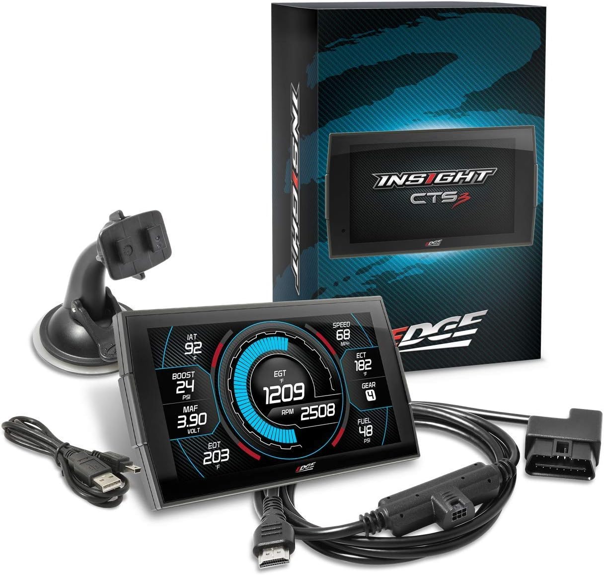 Edge Insight Digital Gauge Compatible with 1996 & Up OBD-II Vehicles