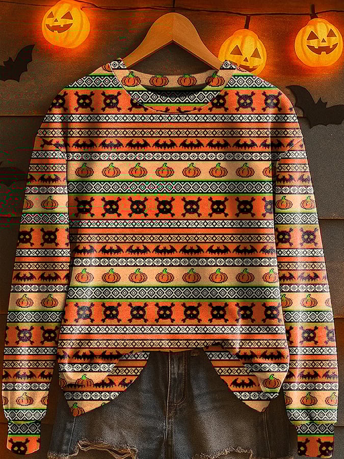 🔥Buy 3 Get 10% Off🔥Women'S Casual Halloween Print Sweatshirt