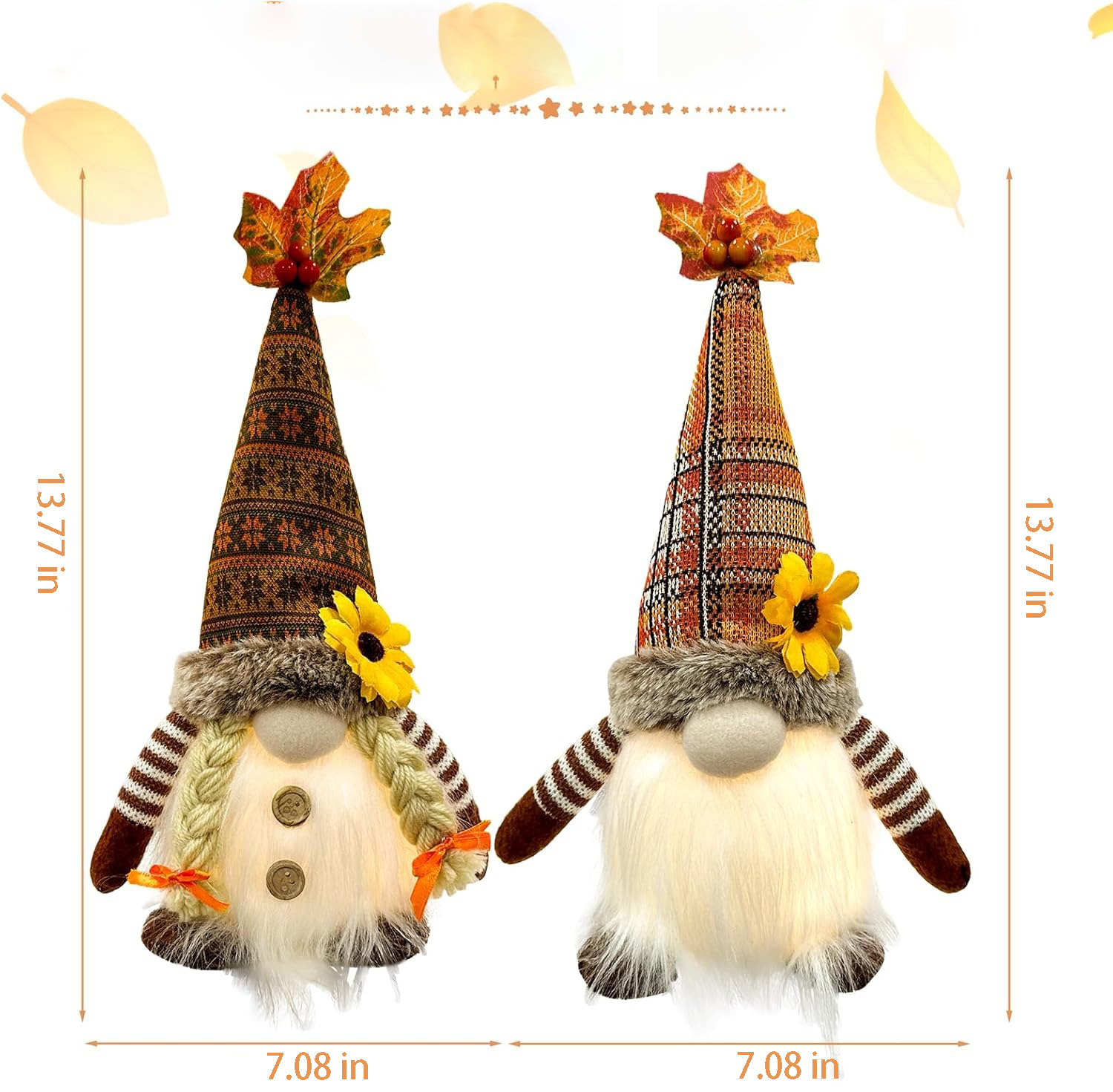 🔥LAST DAY 50% OFF🔥Autumn Decoration Gnome Figures with Light