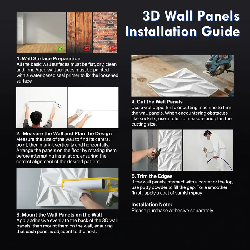 PVC Three - Dimensional Stereoscopic Decorative Wall Panels (11.8in*11.8in)