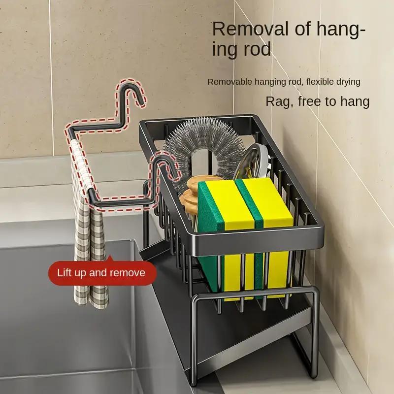 🌟 Say Goodbye to Clutter✨ Stainless Steel Kitchen Sink Storage Rack – For a Neat, Organized Kitchen! 🌟
