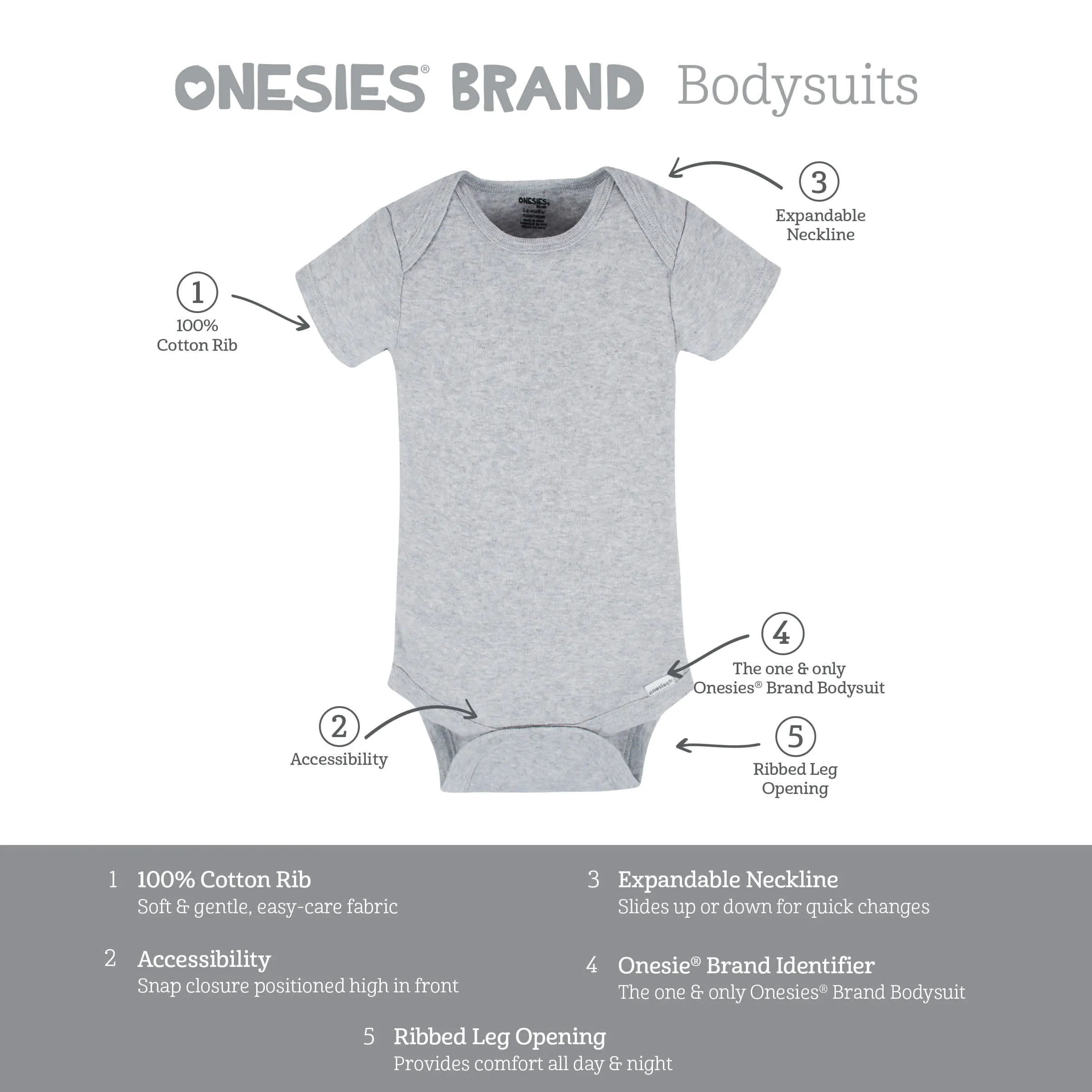 8-Pack Baby Neutral Neutrals Short Sleeve Onesies Bodysuits