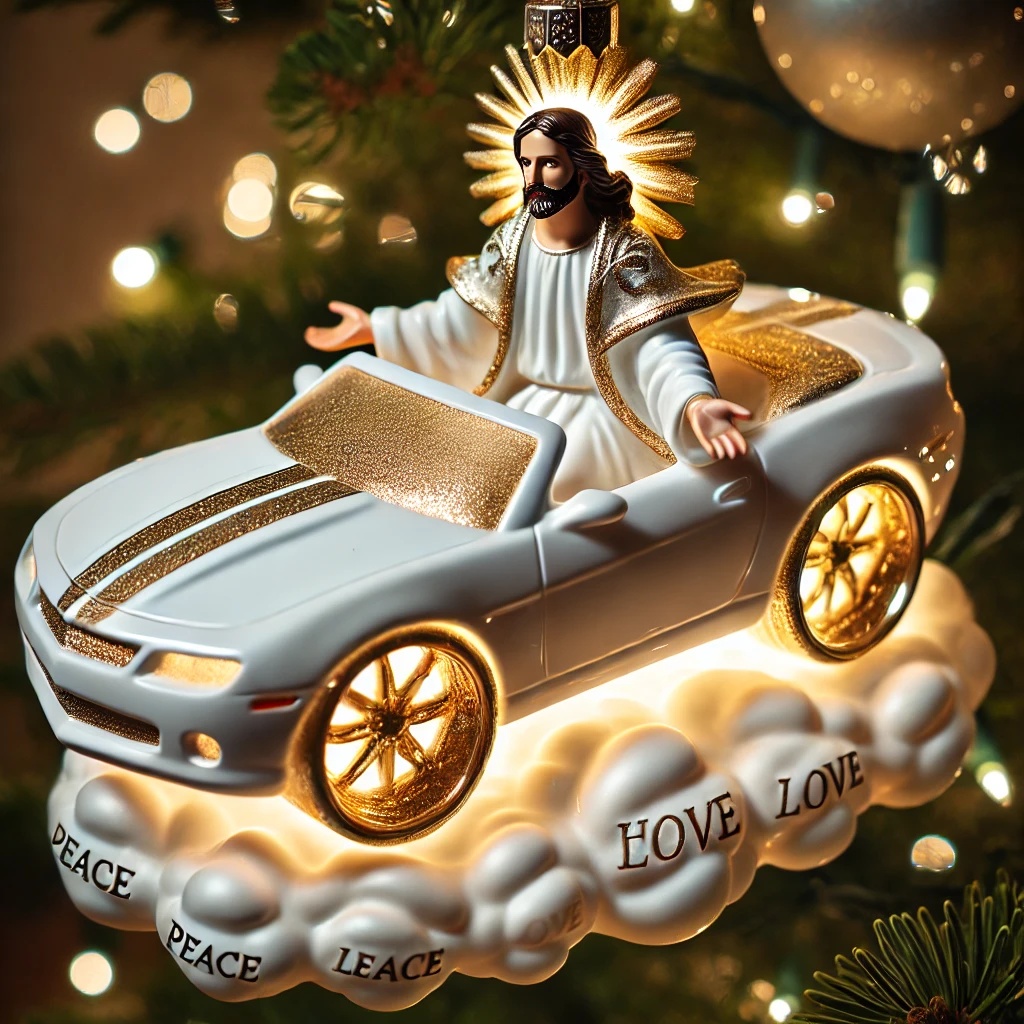 Driving Jesus Ornament