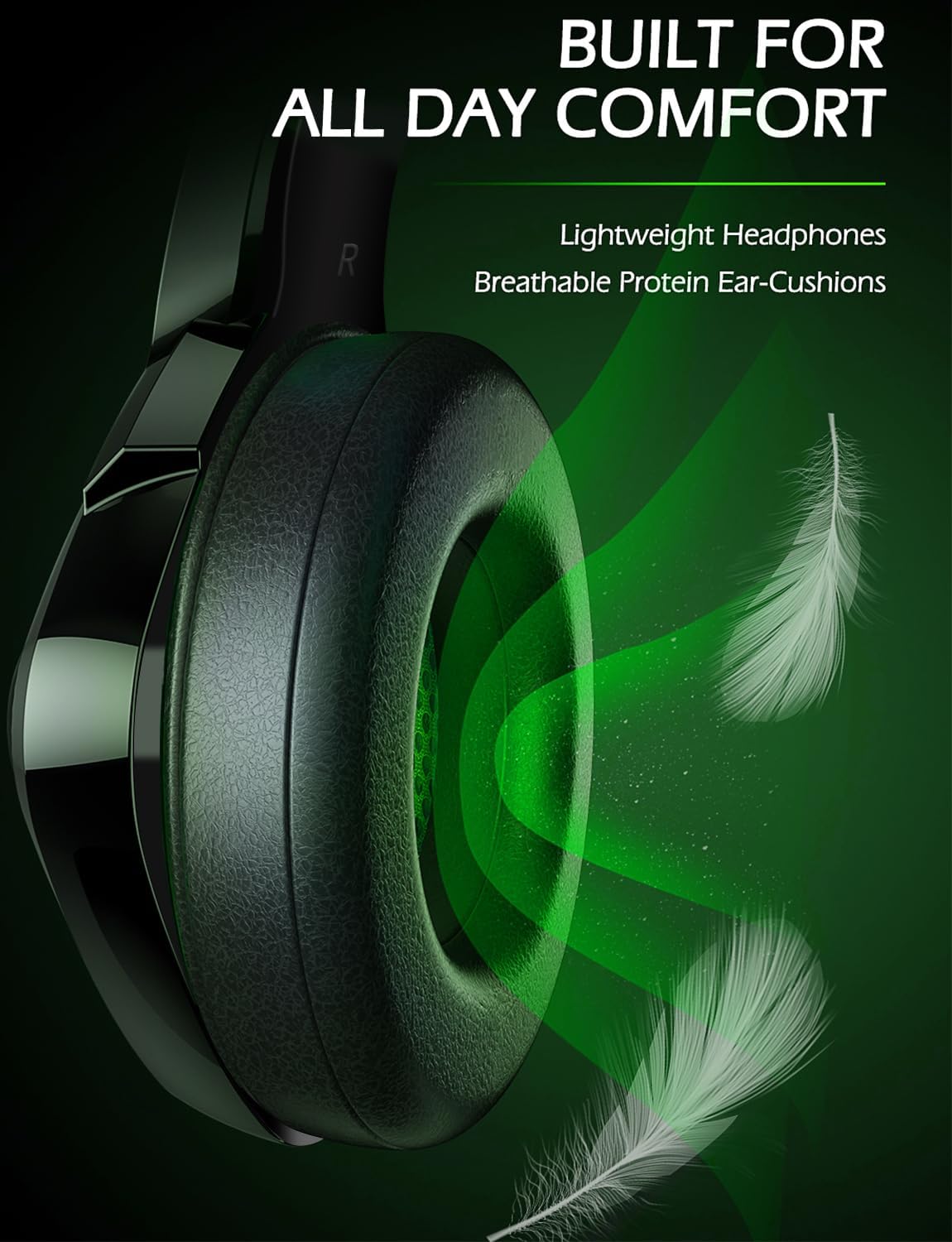 ZIUMIER Z66 Gaming Headset, Wired, Over-Ear, Noise Cancelling Mic, RGB Light, Stereo Surround Sound, Compatible with PS4, PS5, Xbox One, Laptop (Green)