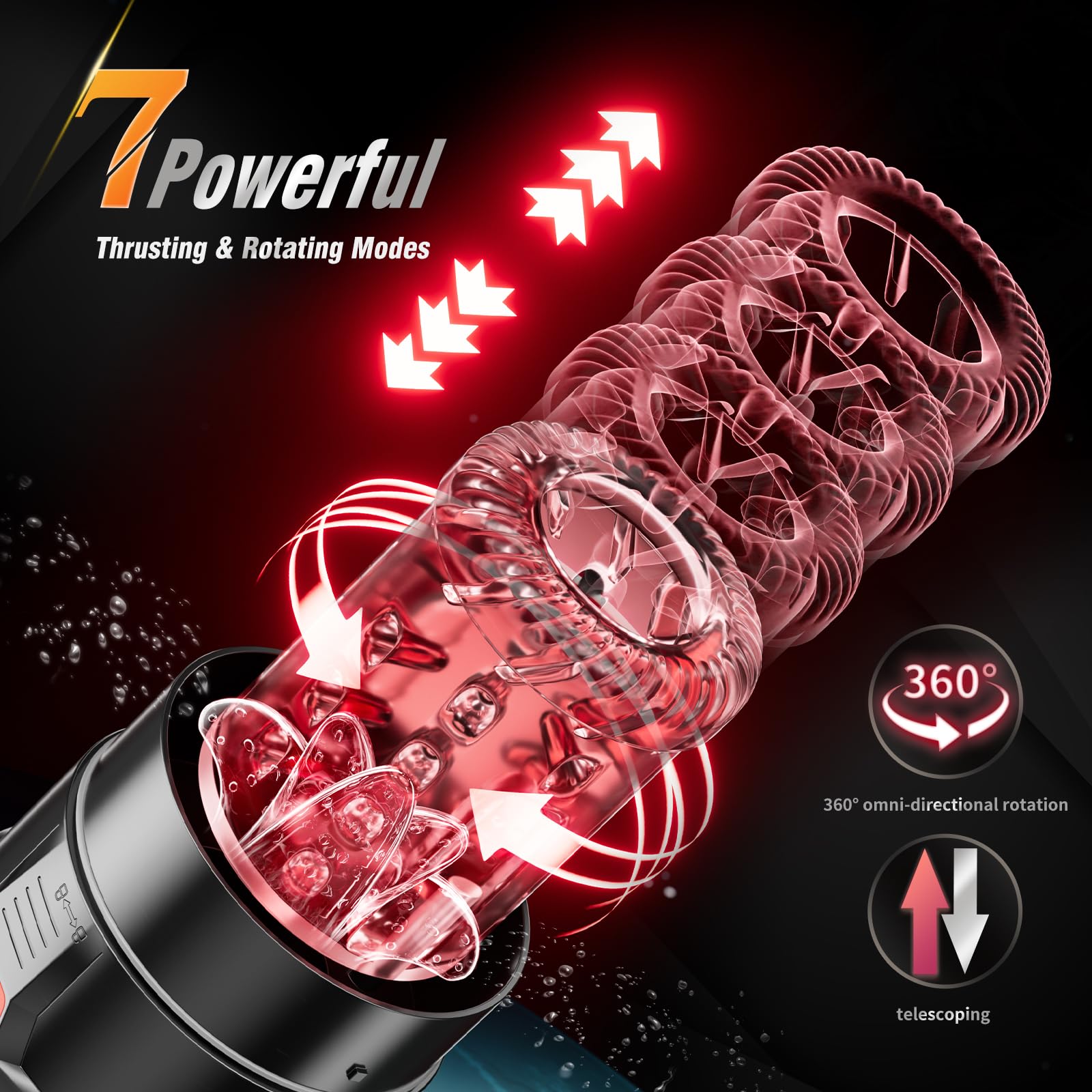 Male Masturbator Penis Pump - Male Sex Toys for Men with Upgrade 12 S Vacuum Pump & 7 Thrusting Rotating Vibrating Sucking Licking LCD Adult Toys Mens Sex Toys Pumps & Enlargers S&M Floggers