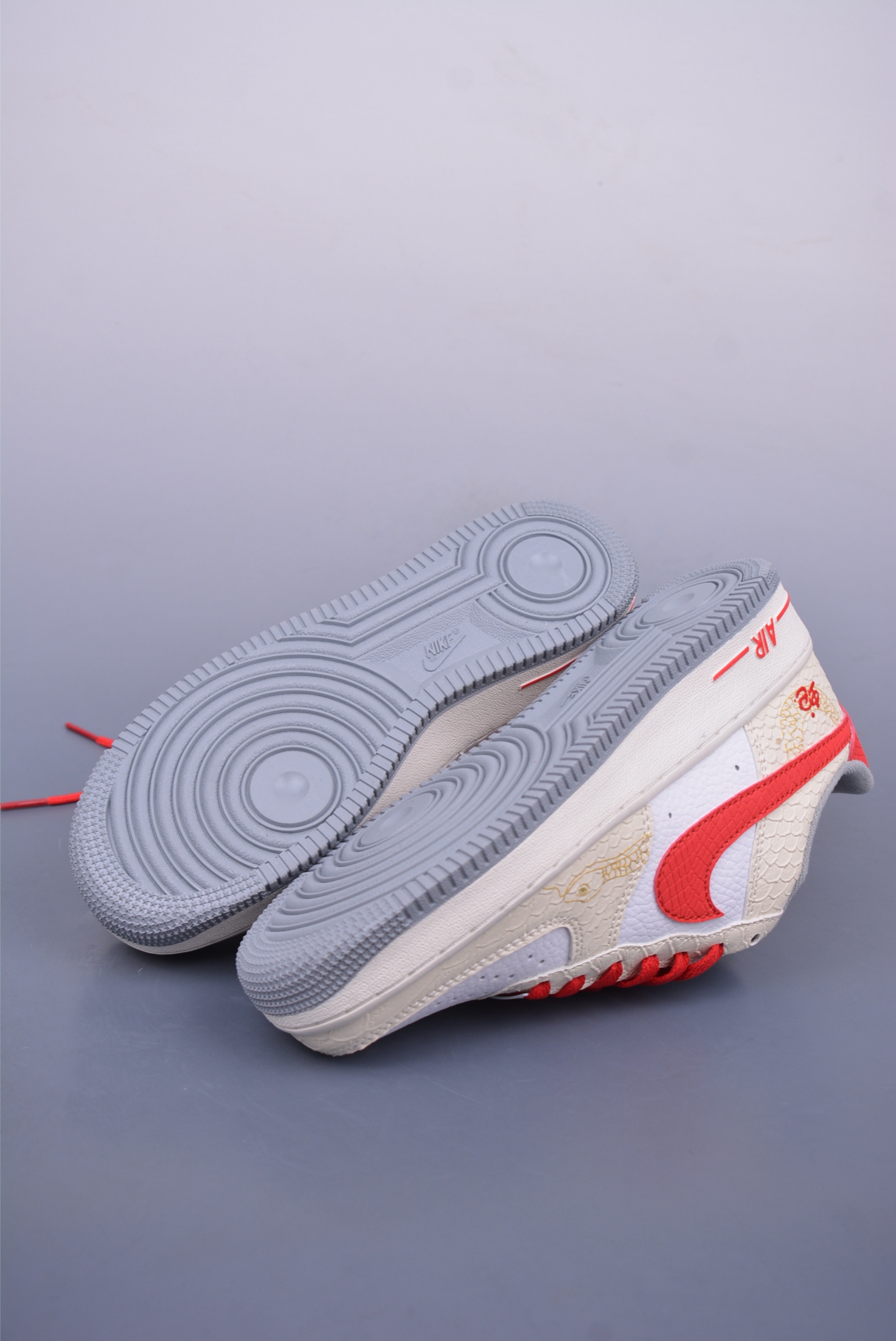 Nike Air Force 1 07 Low Sneakers Off-White and Red Snake Year Limited Edition DX2678-100