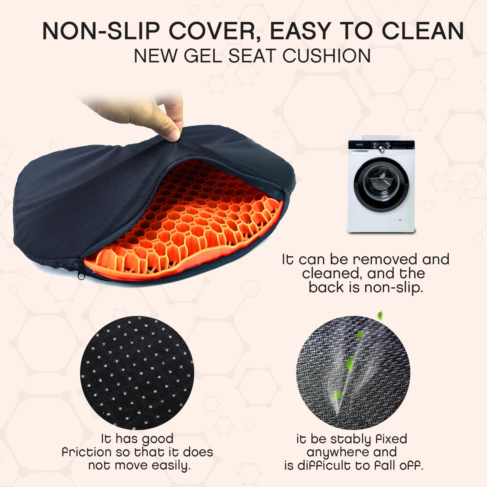 Orange Anti Slip Kayak Seat Cushion
