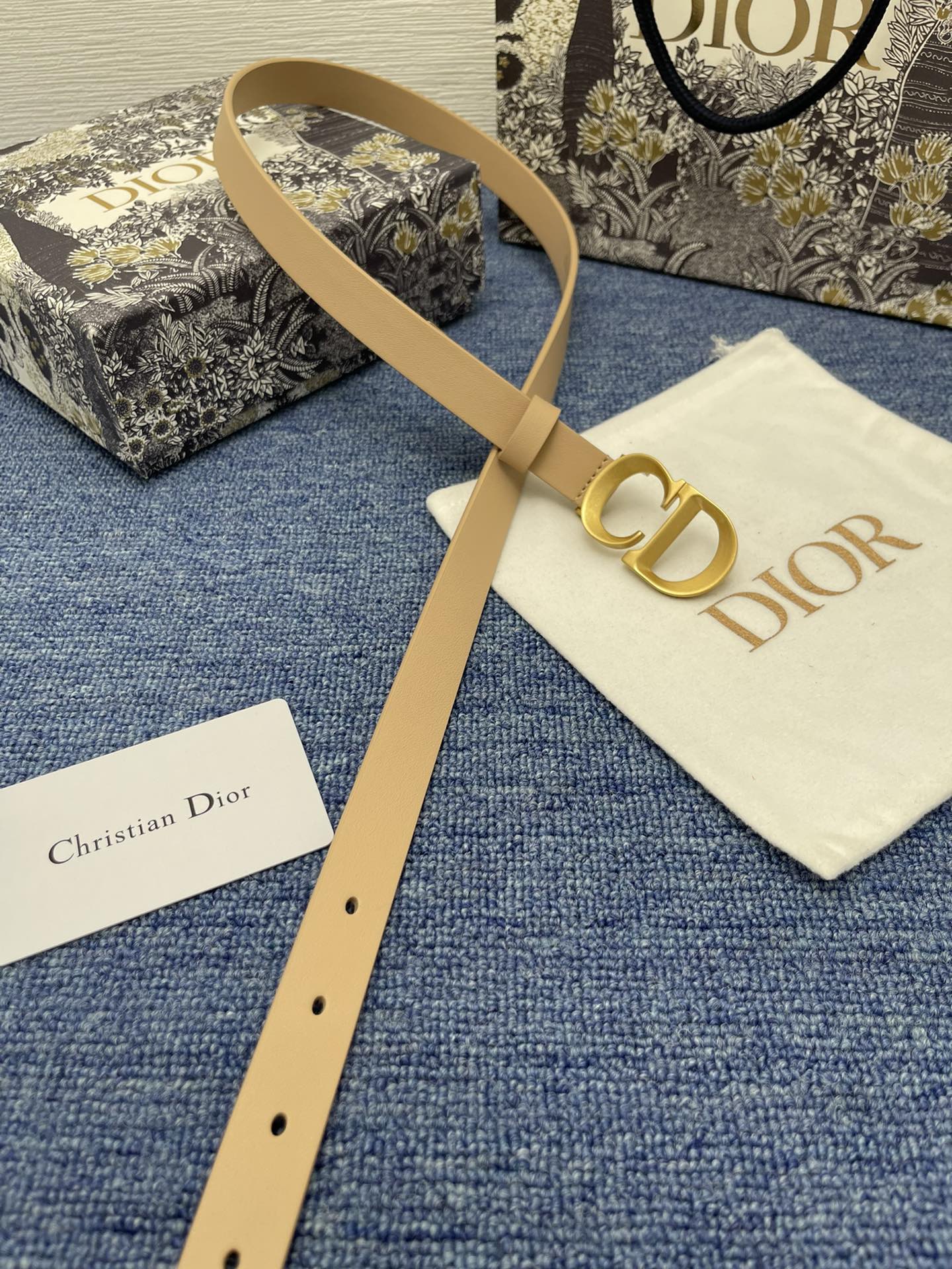 Dior CD buckle leather belt 2.0CM wide