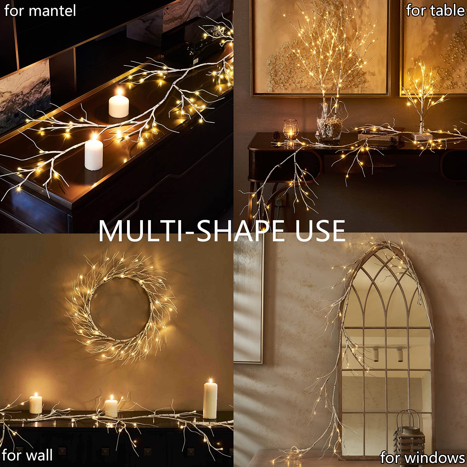 ✨🎄6FT Lighted Birch Garland with 48 LED Lights🔥Buy 2 Get 10% OFF & Free Shipping