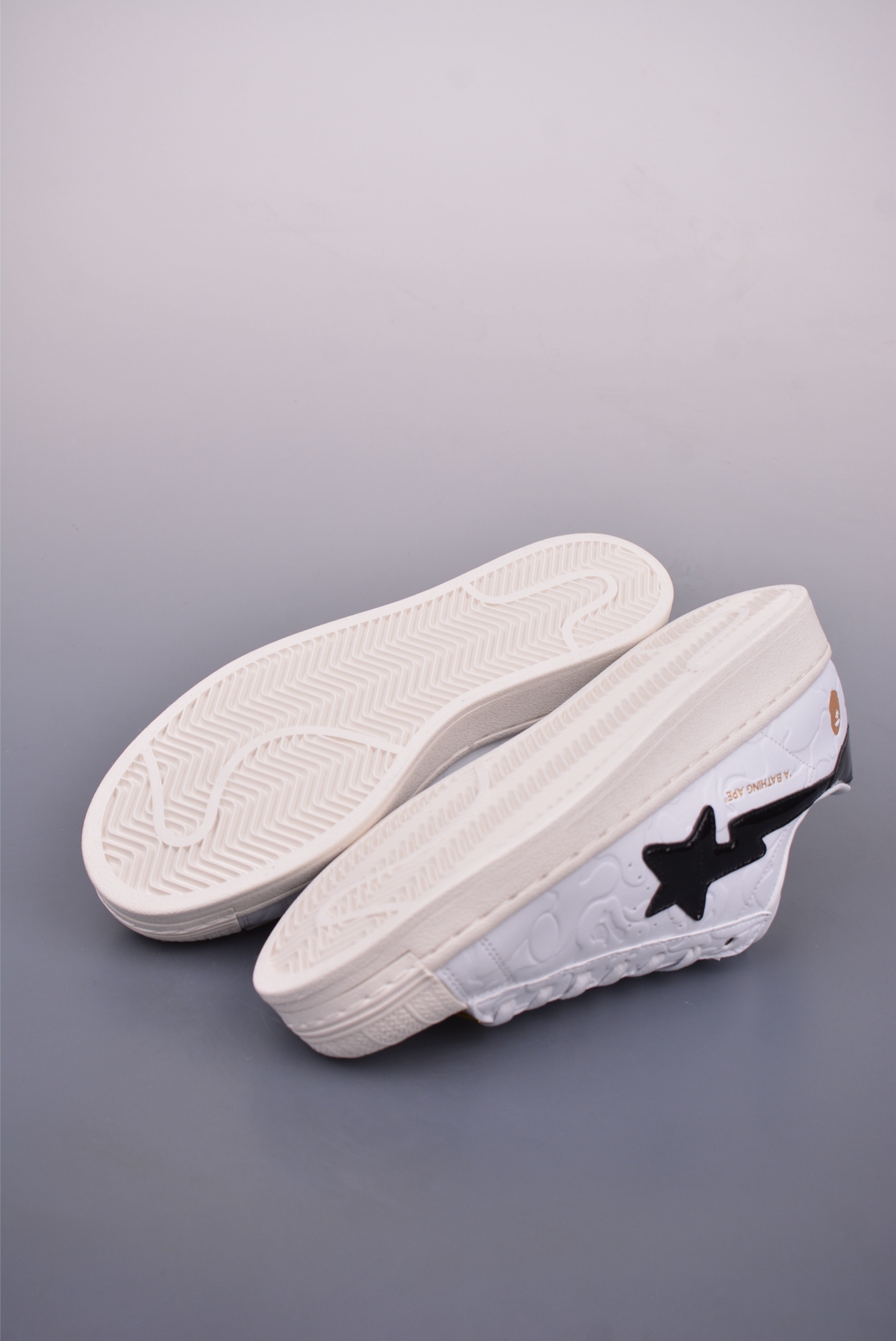BAPE x Adidas Originals Superstar 80s Sneakers White, Black and Gold JR2701